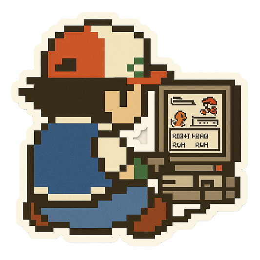 Pegatinas 8bits de personajes de videojuegos jugando a videojuegos