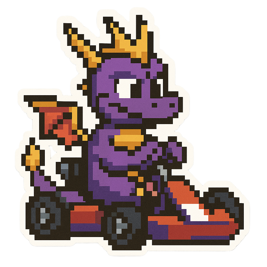 Pegatinas 8bits de personajes de videojuegos en karts🏎️