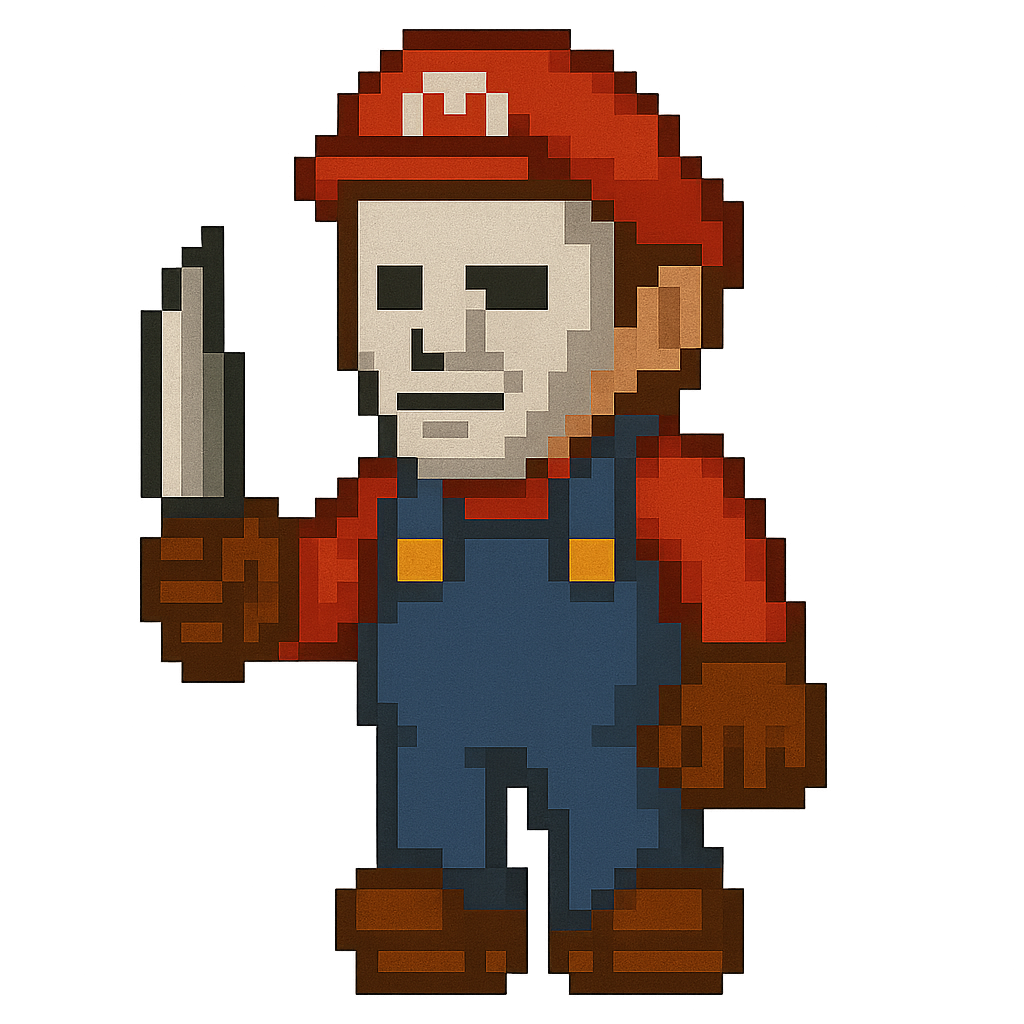 Pegatinas 8bits de personajes de videojuegos con disfraz de Halloween