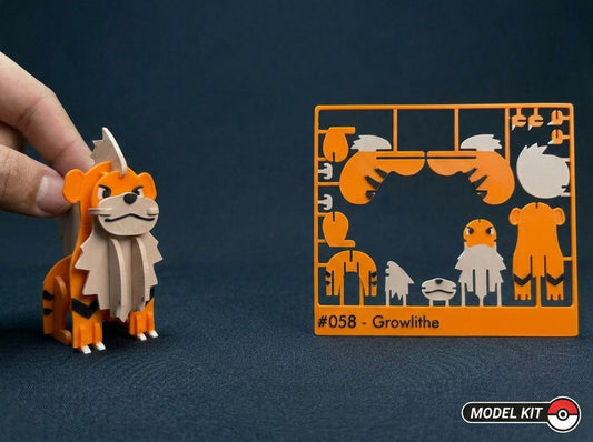 Growlithe #058 · Pokémon Model Kit 3D