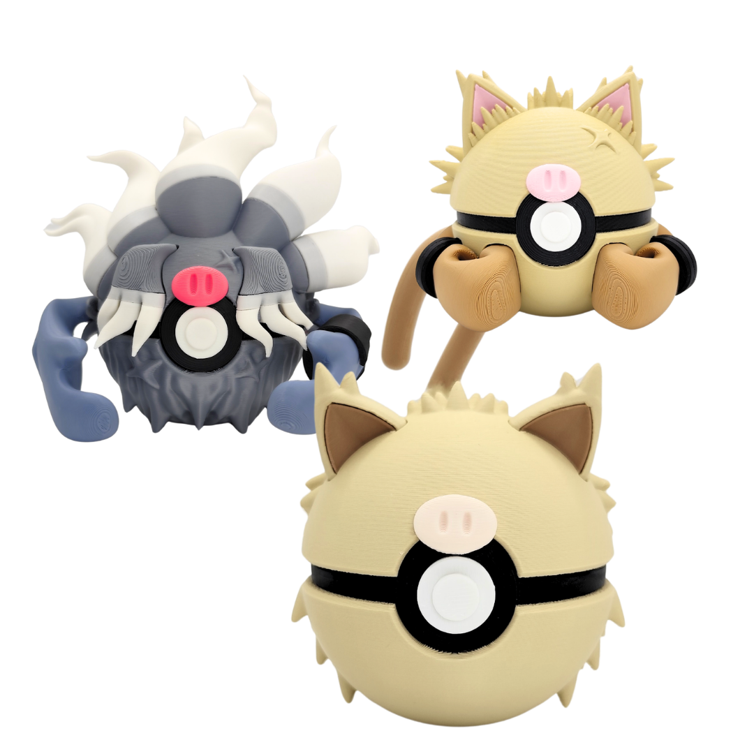 Pack Evoluciones Mankey | Pokéballs Pokémon impresas en 3D