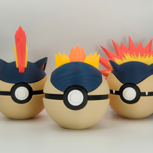 Pack Evoluciones Cyndaquil | Pokéballs Pokémon impresas en 3D