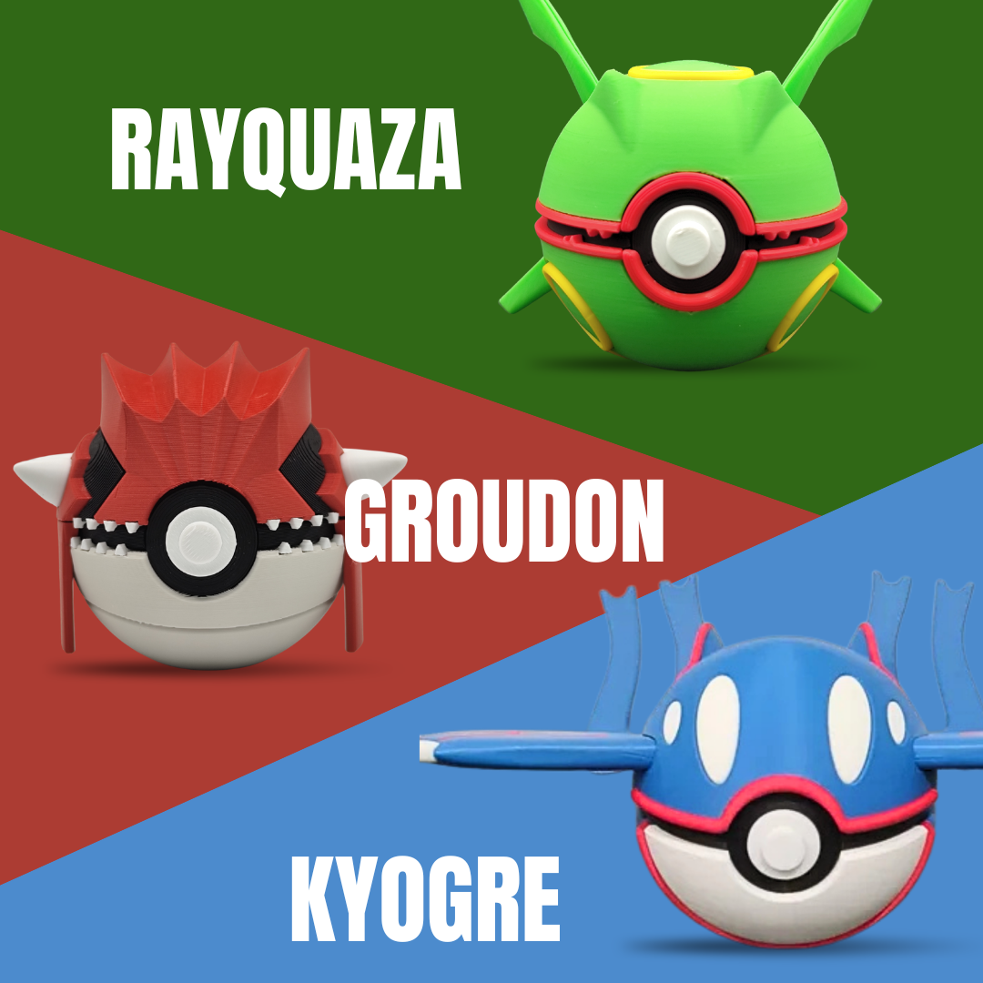 Pack Legendarios de Hoenn - Kyogre, Groudon y Rayquaza - Theges3D