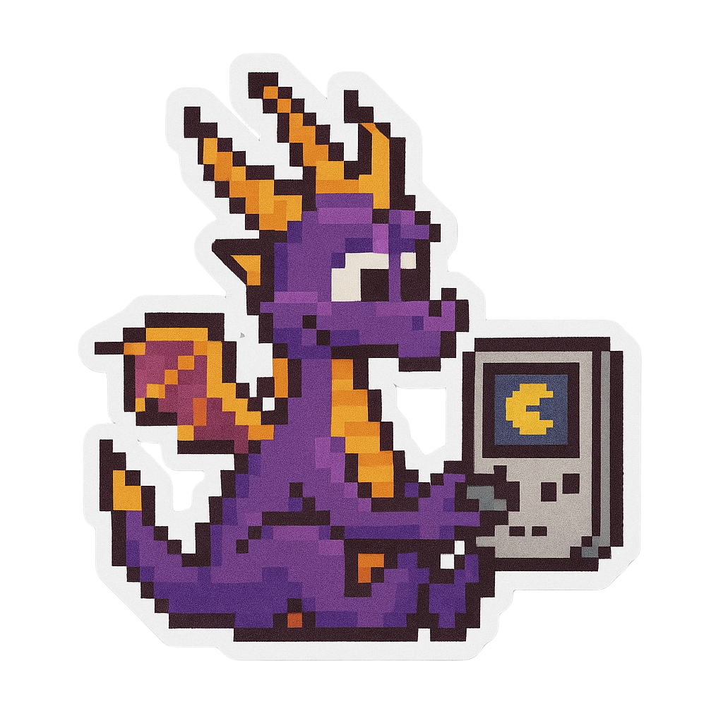 Pegatinas 8bits de personajes de videojuegos jugando a videojuegos