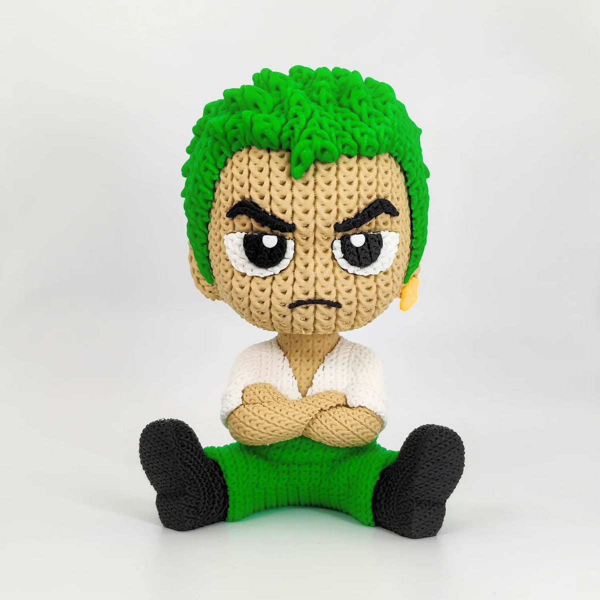 KNITTED de Zoro, figura 3D efecto crochet, vista frontal